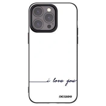 Picasee silikonowe czarne etui na Apple iPhone 15 Pro Max - I love you