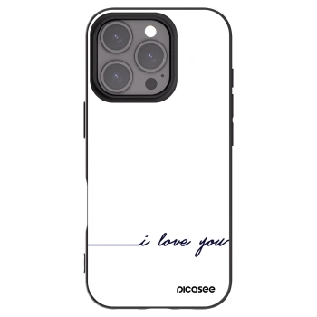 Picasee silikonowe czarne etui na Apple iPhone 16 Pro - I love you