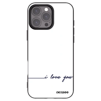 Picasee silikonowe czarne etui na Apple iPhone 16 Pro Max - I love you