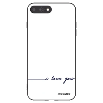Picasee silikonowe czarne etui na Apple iPhone 8 Plus - I love you
