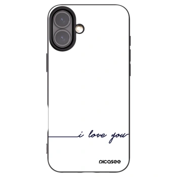 Picasee silikonowe czarne etui na Apple iPhone 16 Plus - I love you