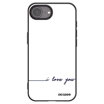 Picasee silikonowe czarne etui na Apple iPhone 16e - I love you
