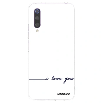 Picasee silikonowe przeźroczyste etui na Xiaomi Mi 9 - I love you