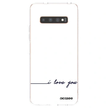 Picasee silikonowe przeźroczyste etui na Samsung Galaxy S10 Plus G975 - I love you