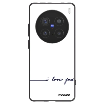 Picasee silikonowe czarne etui na Vivo X200 Pro - I love you