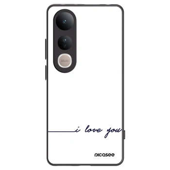 Picasee silikonowe czarne etui na Vivo V50 Lite 5G - I love you