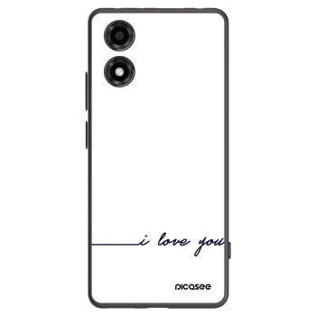 Picasee silikonowe czarne etui na Motorola Moto E14 - I love you