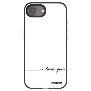 Picasee silikonowe czarne etui na Apple iPhone 17e - I love you