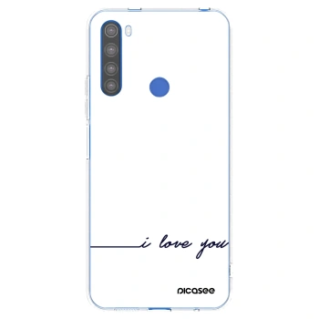 Picasee silikonowe przeźroczyste etui na Xiaomi Redmi Note 8T - I love you