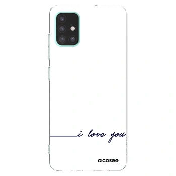 Picasee silikonowe przeźroczyste etui na Samsung Galaxy A51 A515F - I love you