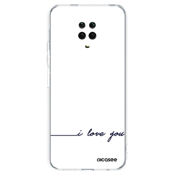 Picasee silikonowe przeźroczyste etui na Xiaomi Redmi Note 9 Pro - I love you