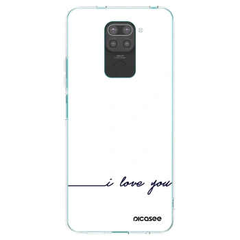 Picasee silikonowe czarne etui na Xiaomi Redmi Note 9 - I love you