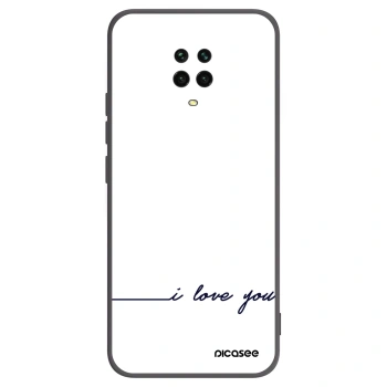 Picasee silikonowe czarne etui na Xiaomi Redmi Note 9S - I love you