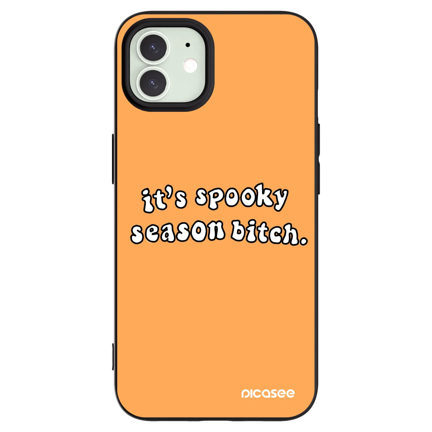 Picasee silikonowe czarne etui na Apple iPhone 12 - Spooky season
