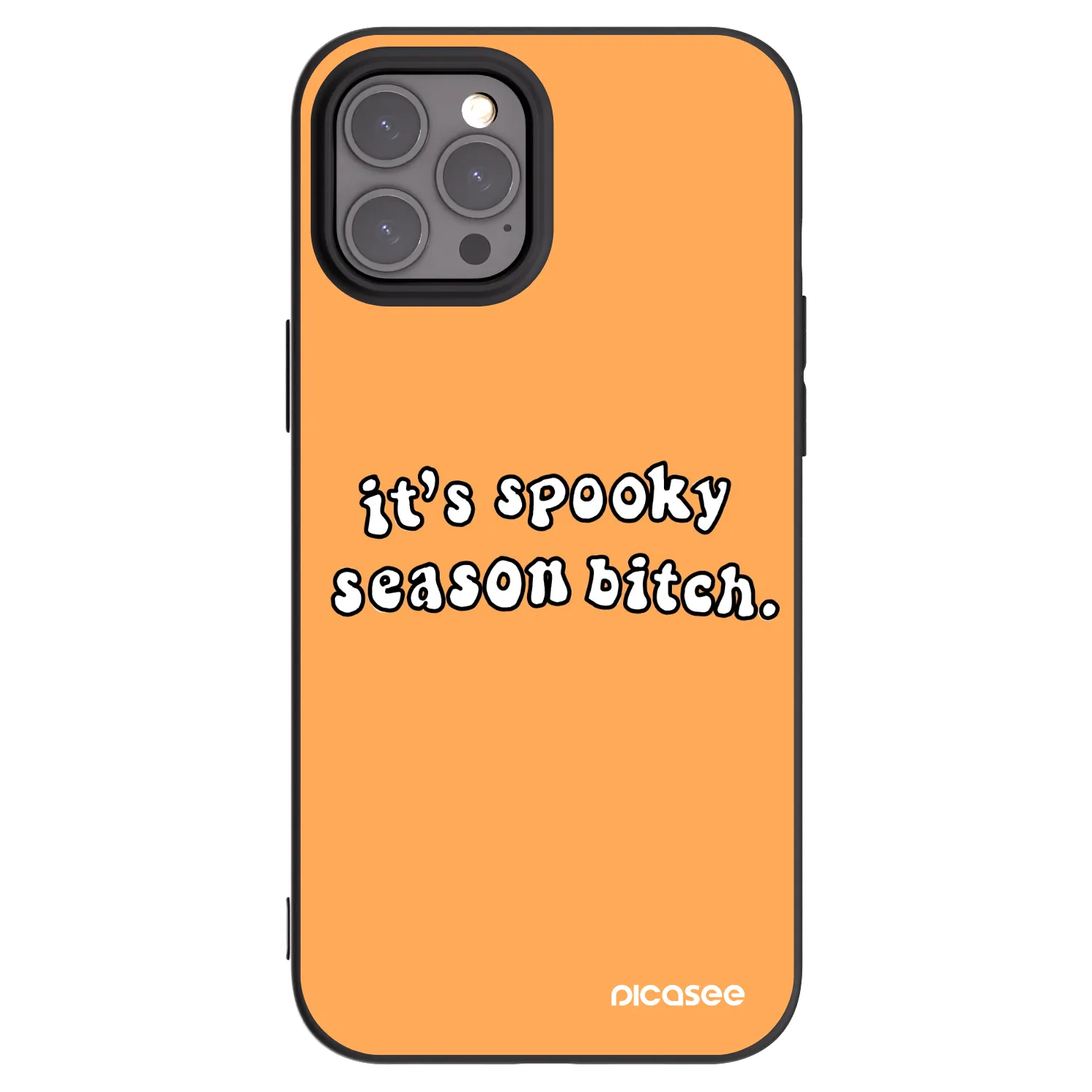 Picasee silikonowe czarne etui na Apple iPhone 12 Pro Max - Spooky season