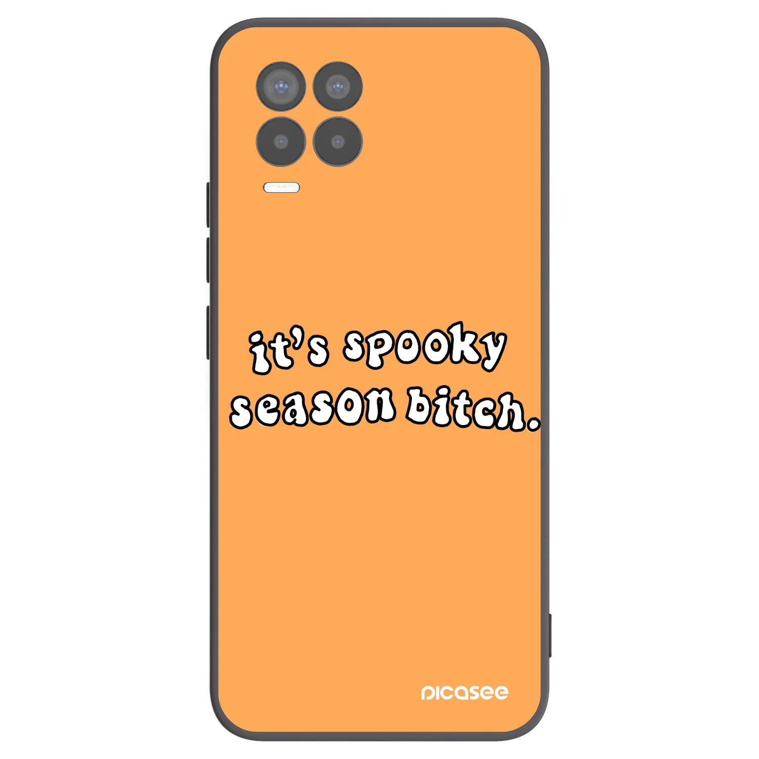 Picasee silikonowe czarne etui na Realme 8 Pro - Spooky season
