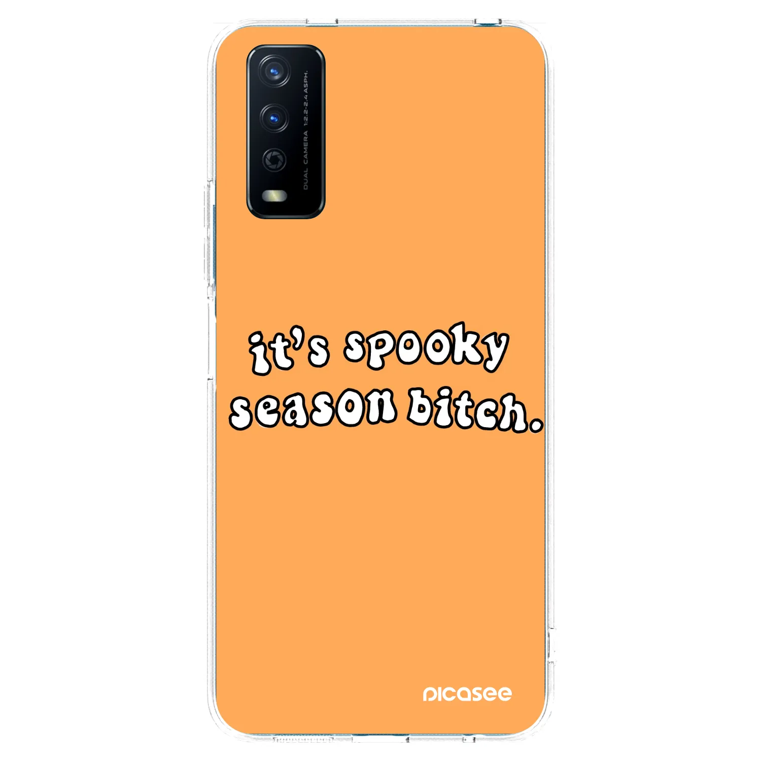 Picasee silikonowe przeźroczyste etui na Vivo Y11s - Spooky season