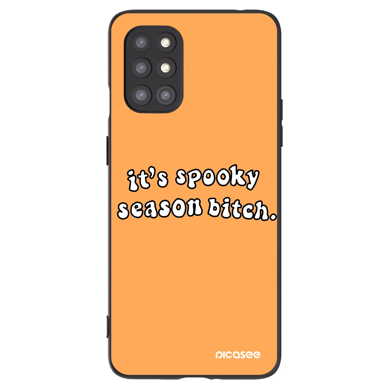 Picasee silikonowe czarne etui na OnePlus 8T - Spooky season