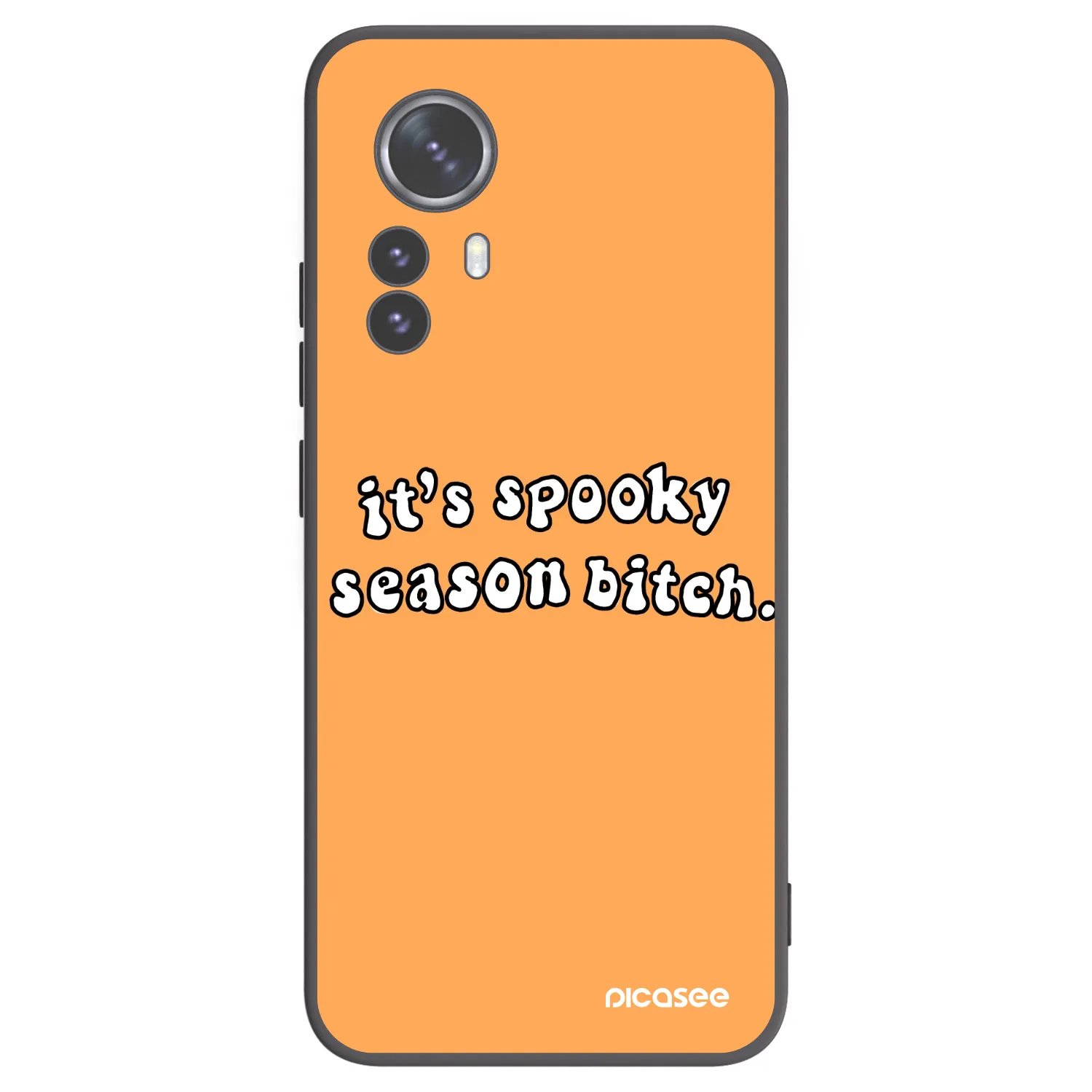 Picasee silikonowe czarne etui na Xiaomi 12 Pro - Spooky season