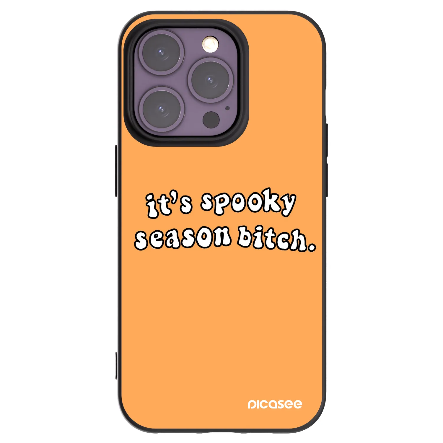 Picasee silikonowe czarne etui na Apple iPhone 14 Pro - Spooky season