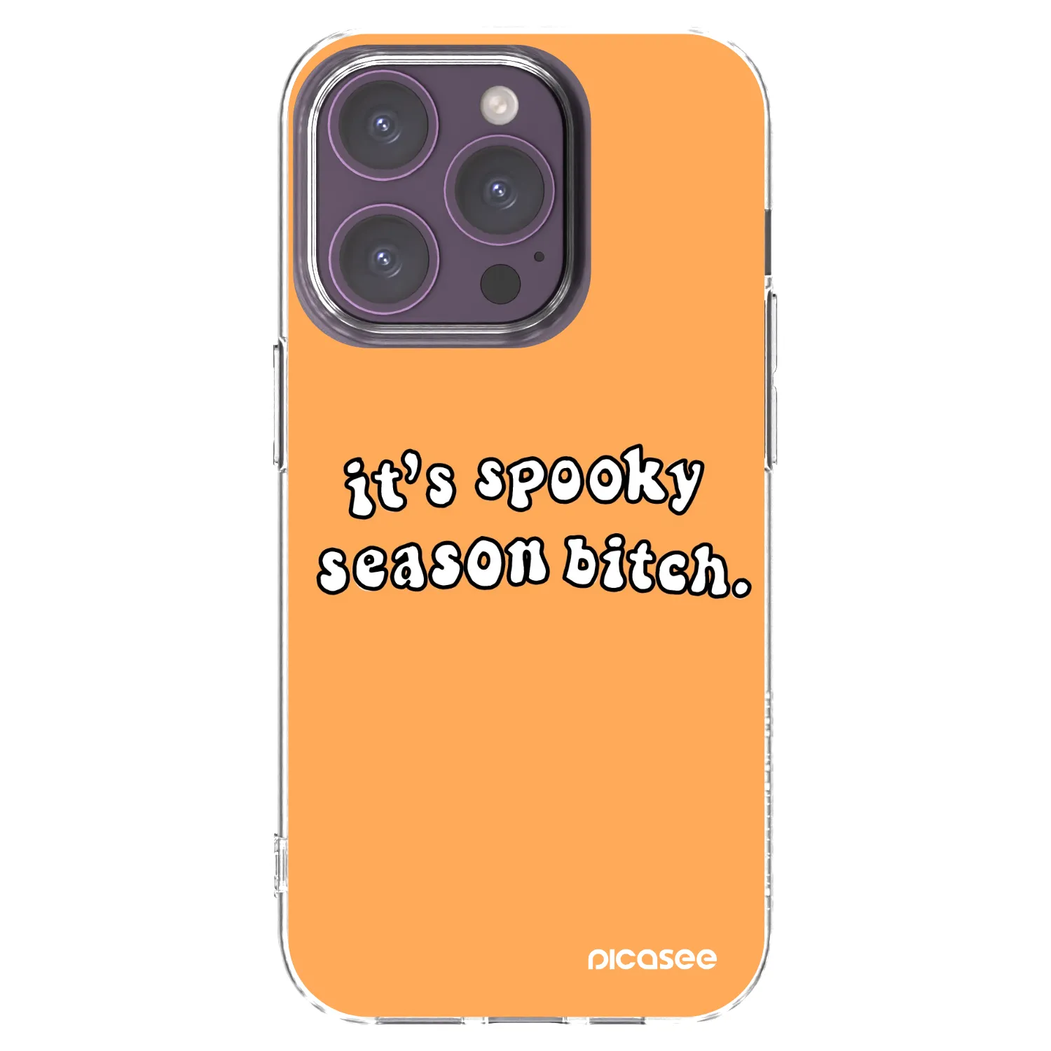 Picasee silikonowe przeźroczyste etui na Apple iPhone 14 Pro - Spooky season