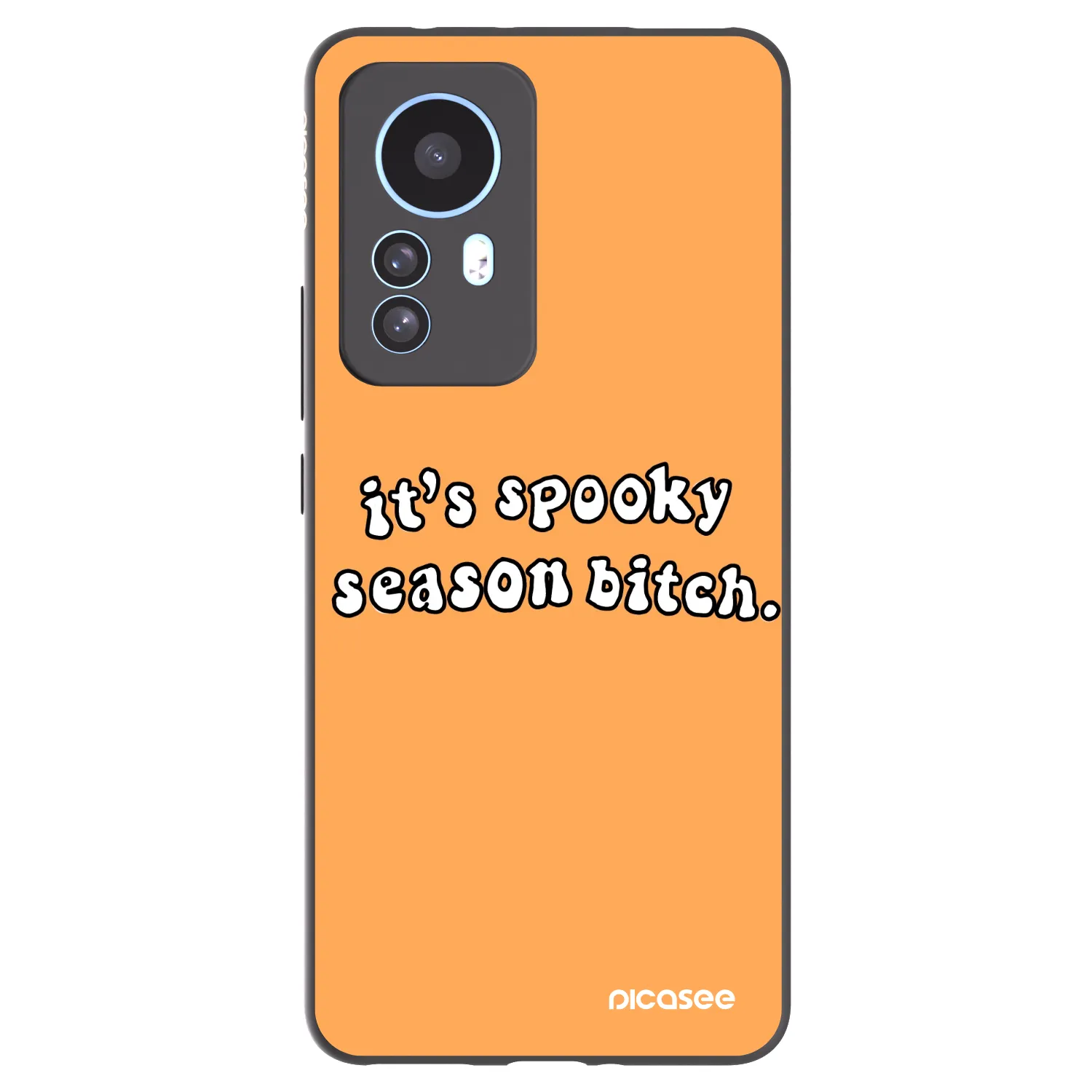 Picasee silikonowe czarne etui na Xiaomi 12T - Spooky season