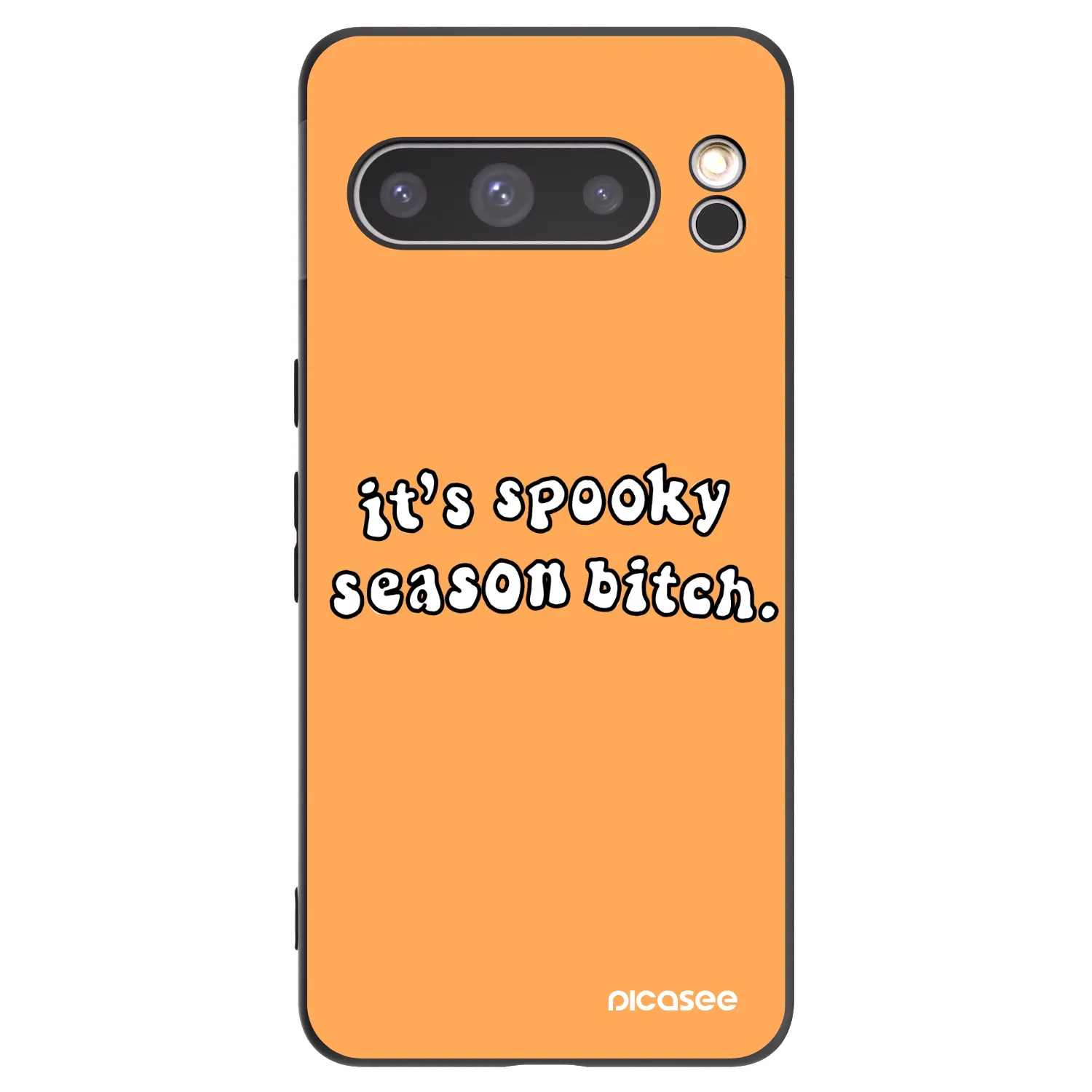 Picasee silikonowe czarne etui na Google Pixel 8 Pro - Spooky season