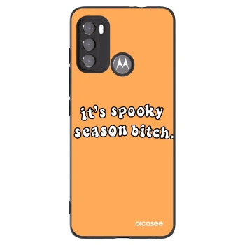 Picasee silikonowe czarne etui na Motorola Moto G60 - Spooky season