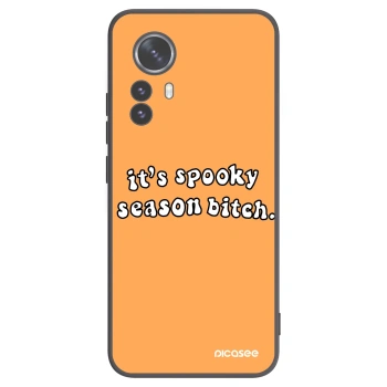 Picasee silikonowe czarne etui na Xiaomi 12 Pro - Spooky season