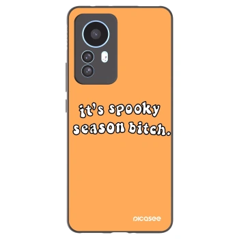 Picasee silikonowe czarne etui na Xiaomi 12T - Spooky season