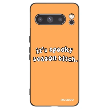 Picasee silikonowe czarne etui na Google Pixel 8 Pro - Spooky season