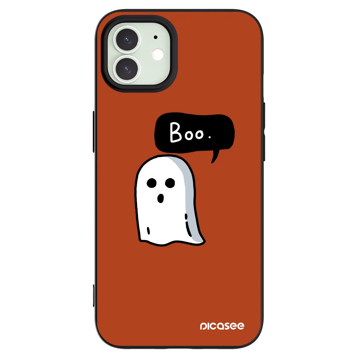 Picasee silikonowe czarne etui na Apple iPhone 12 - Boo
