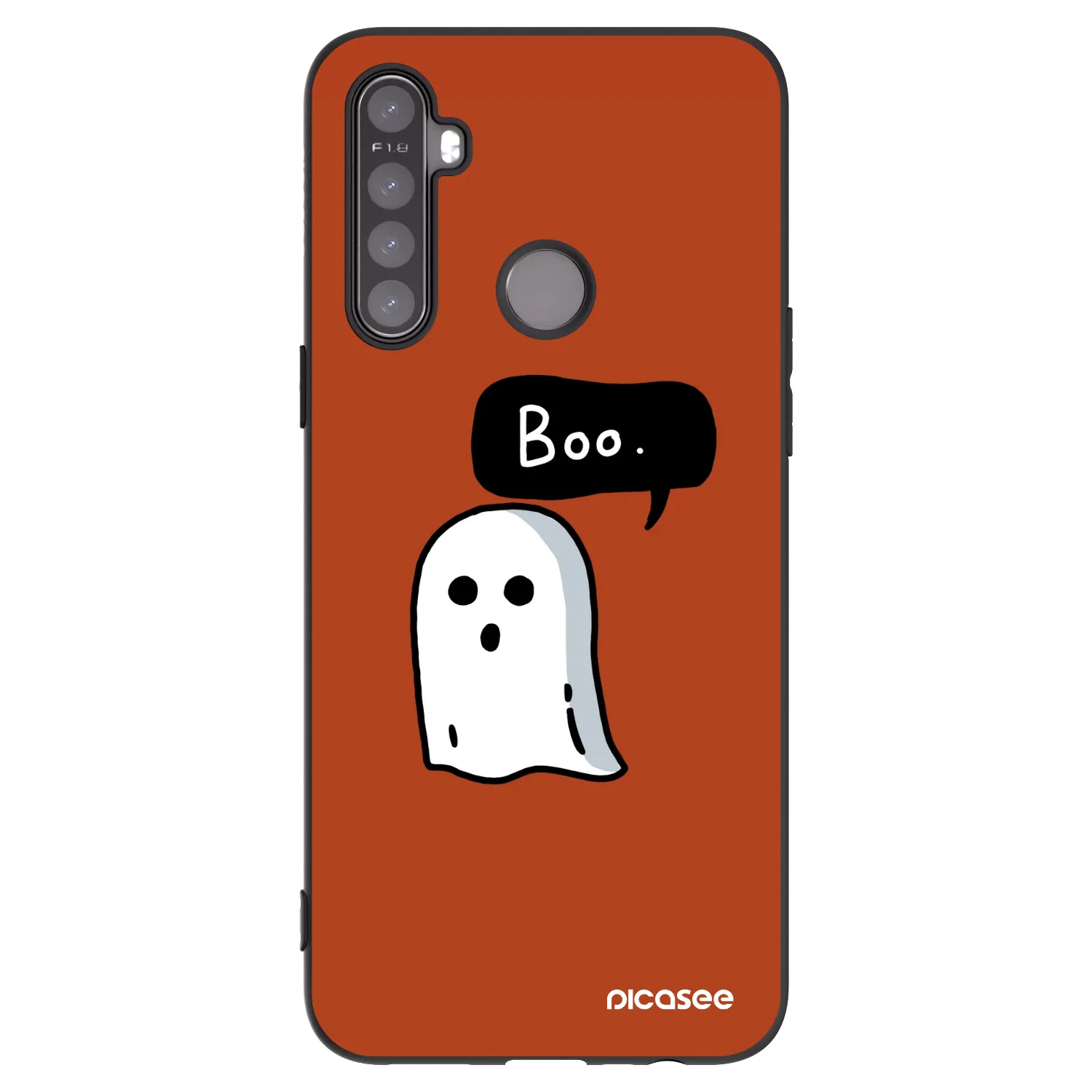 Picasee silikonowe czarne etui na Realme 5 - Boo