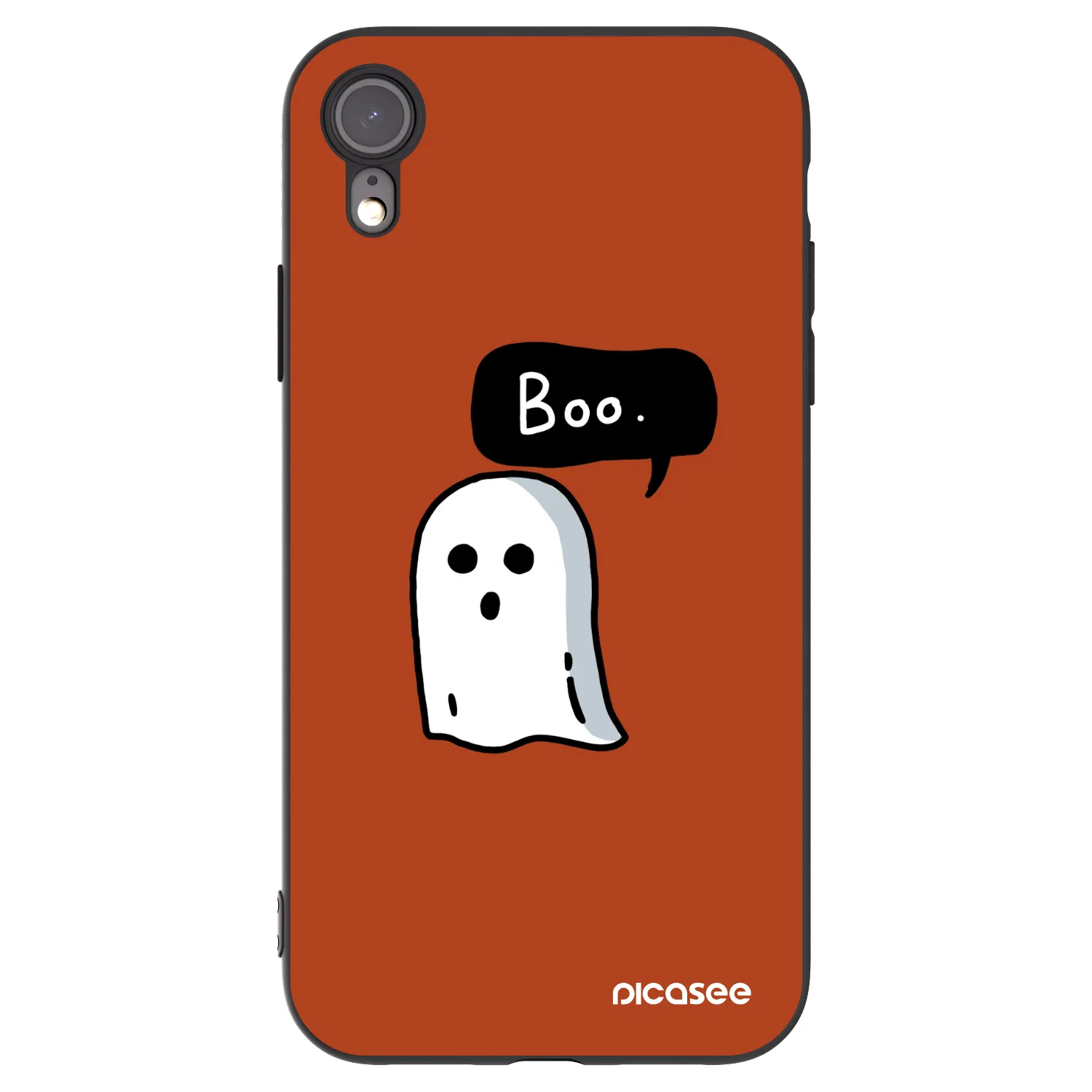 Picasee silikonowe czarne etui na Apple iPhone XR - Boo
