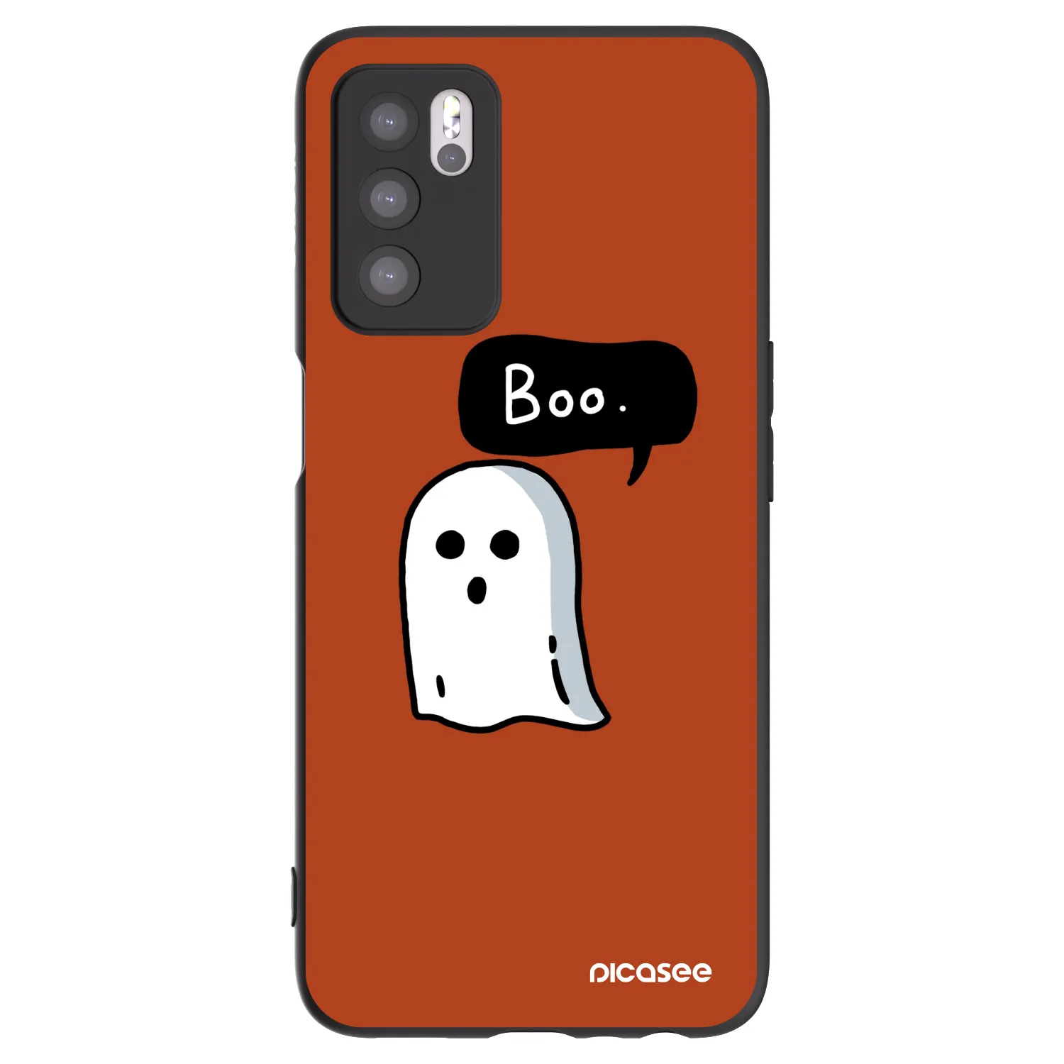 Picasee silikonowe czarne etui na OPPO A16 - Boo