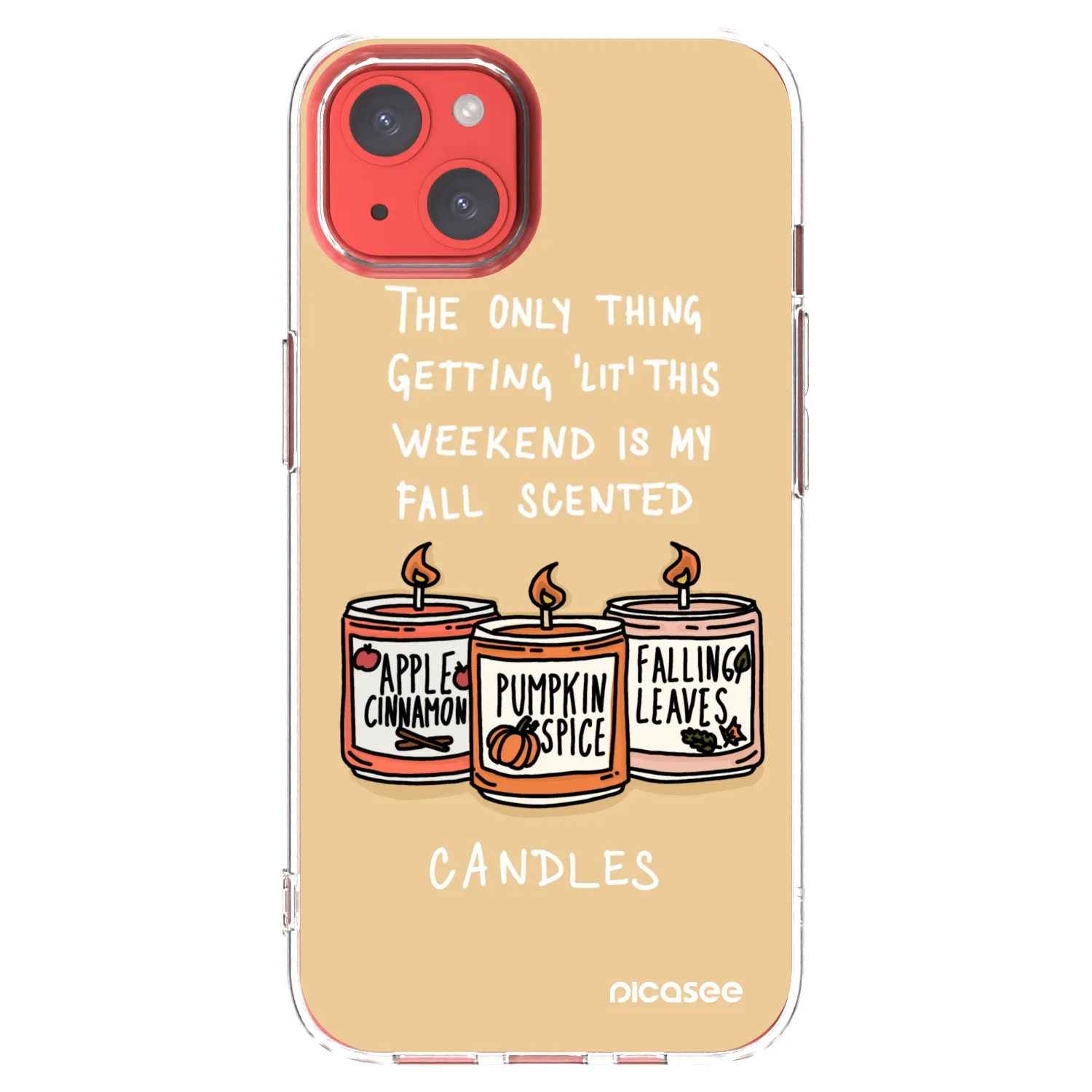 Picasee silikonowe przeźroczyste etui na Apple iPhone 13 - Candles