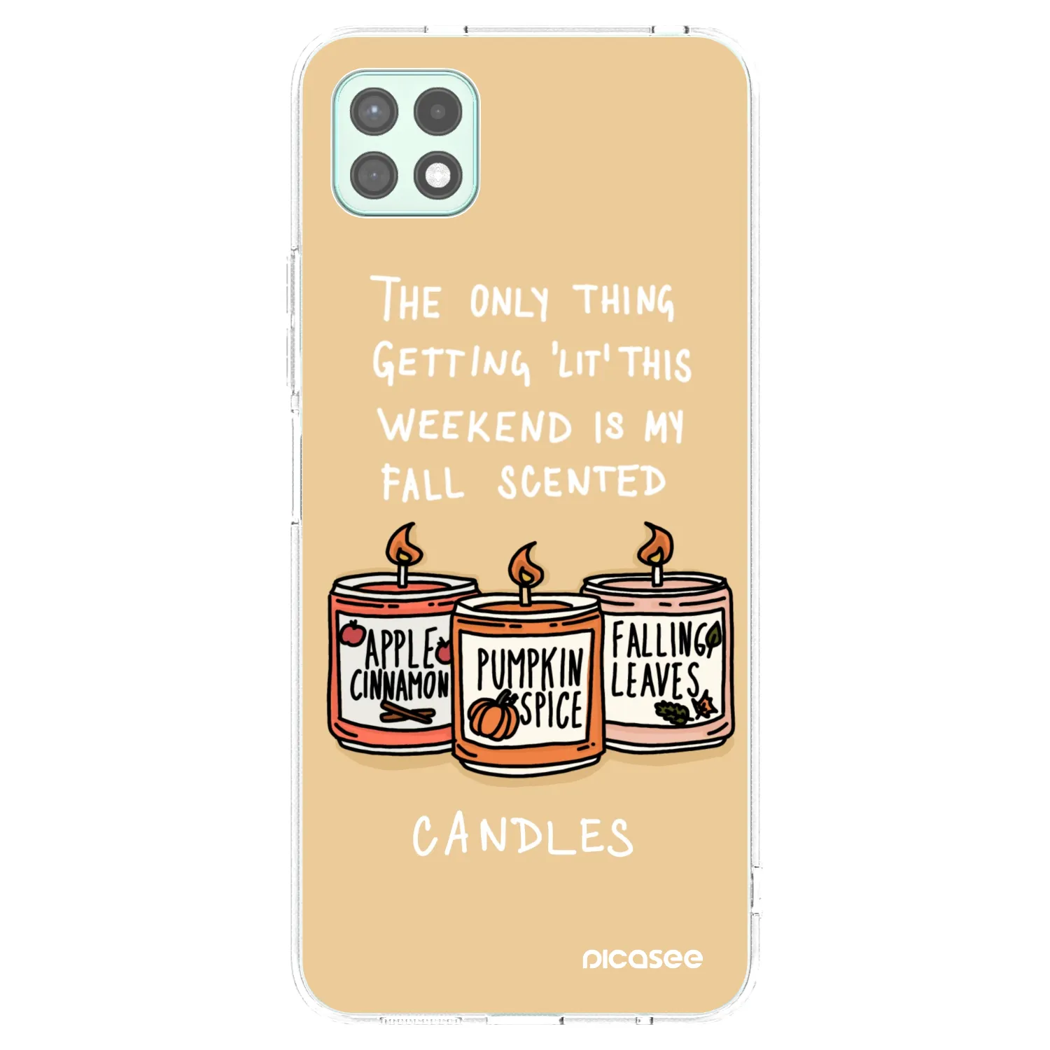 Picasee silikonowe przeźroczyste etui na Samsung Galaxy A22 A226B 5G - Candles