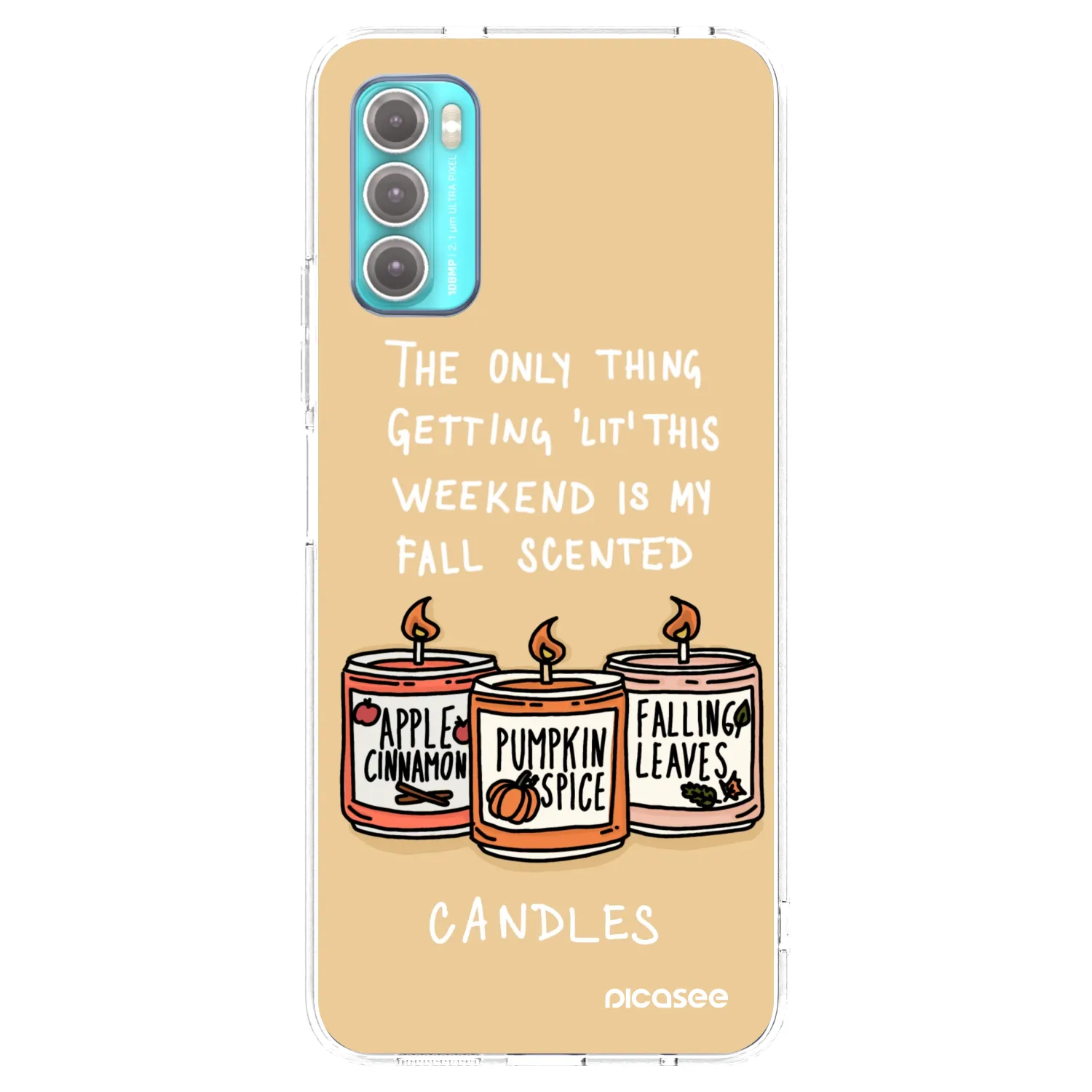 Picasee silikonowe przeźroczyste etui na Motorola Moto G60 - Candles
