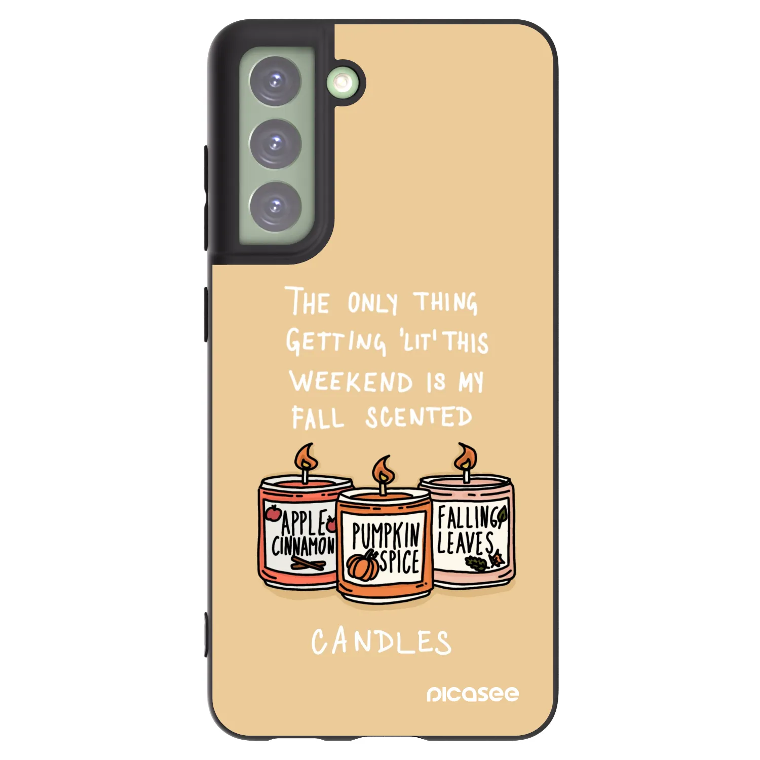 Picasee silikonowe czarne etui na Samsung Galaxy S21 FE 5G - Candles