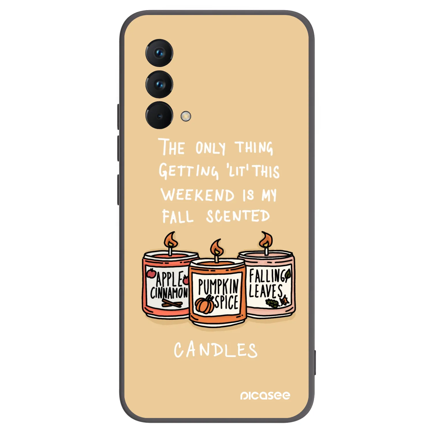 Picasee silikonowe czarne etui na Realme GT Master Edition 5G - Candles