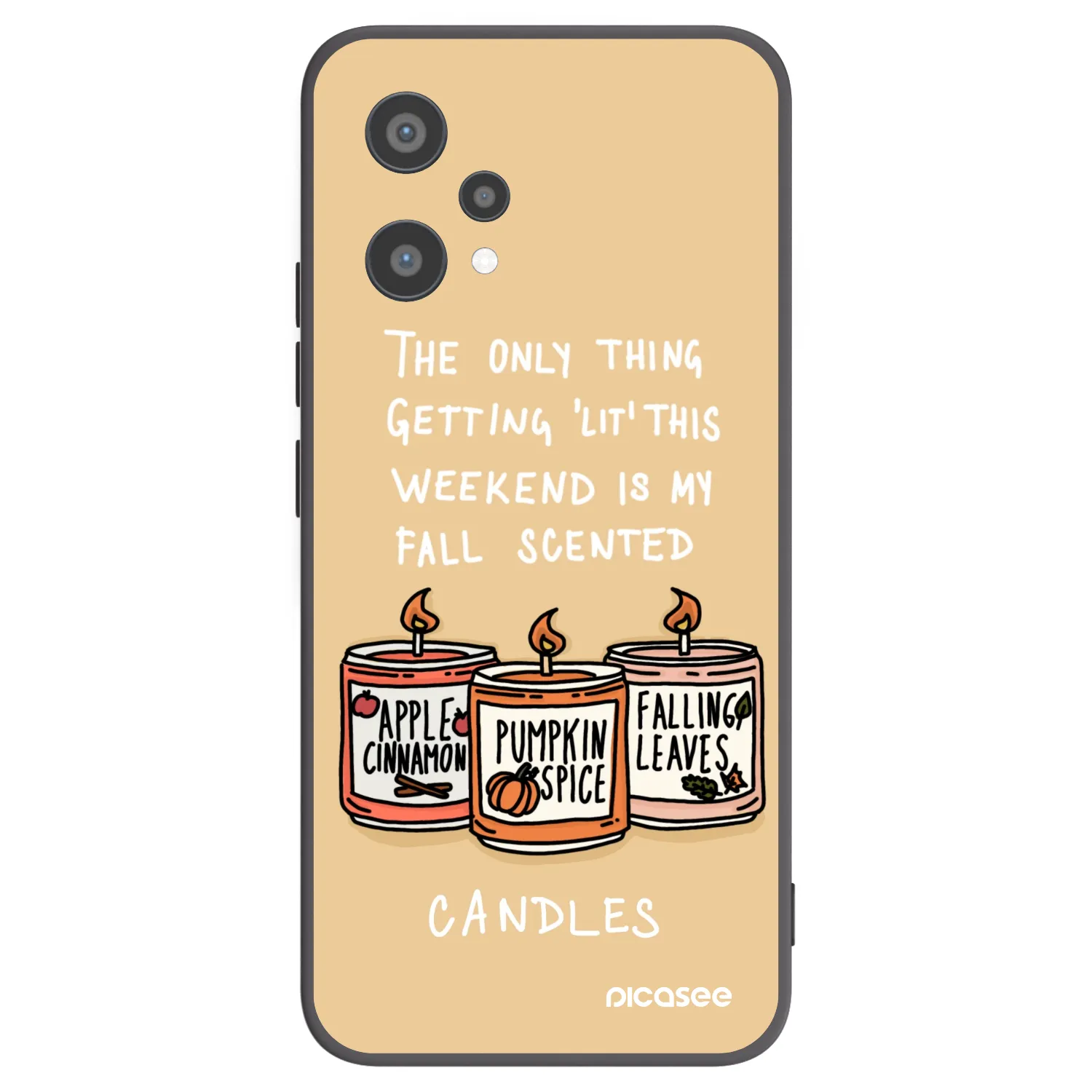 Picasee silikonowe czarne etui na Realme 9 Pro 5G - Candles