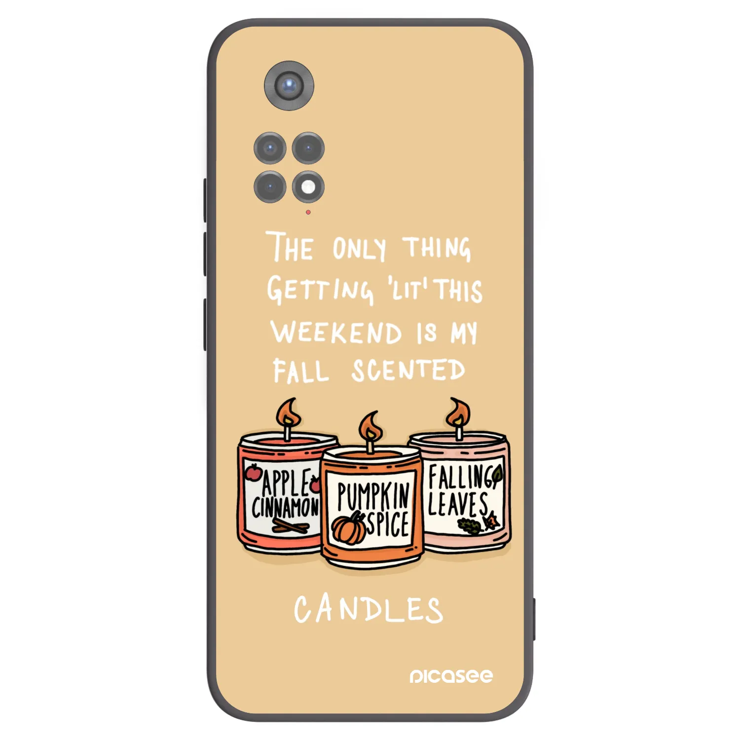 Picasee silikonowe czarne etui na Xiaomi Redmi Note 11S 5G - Candles