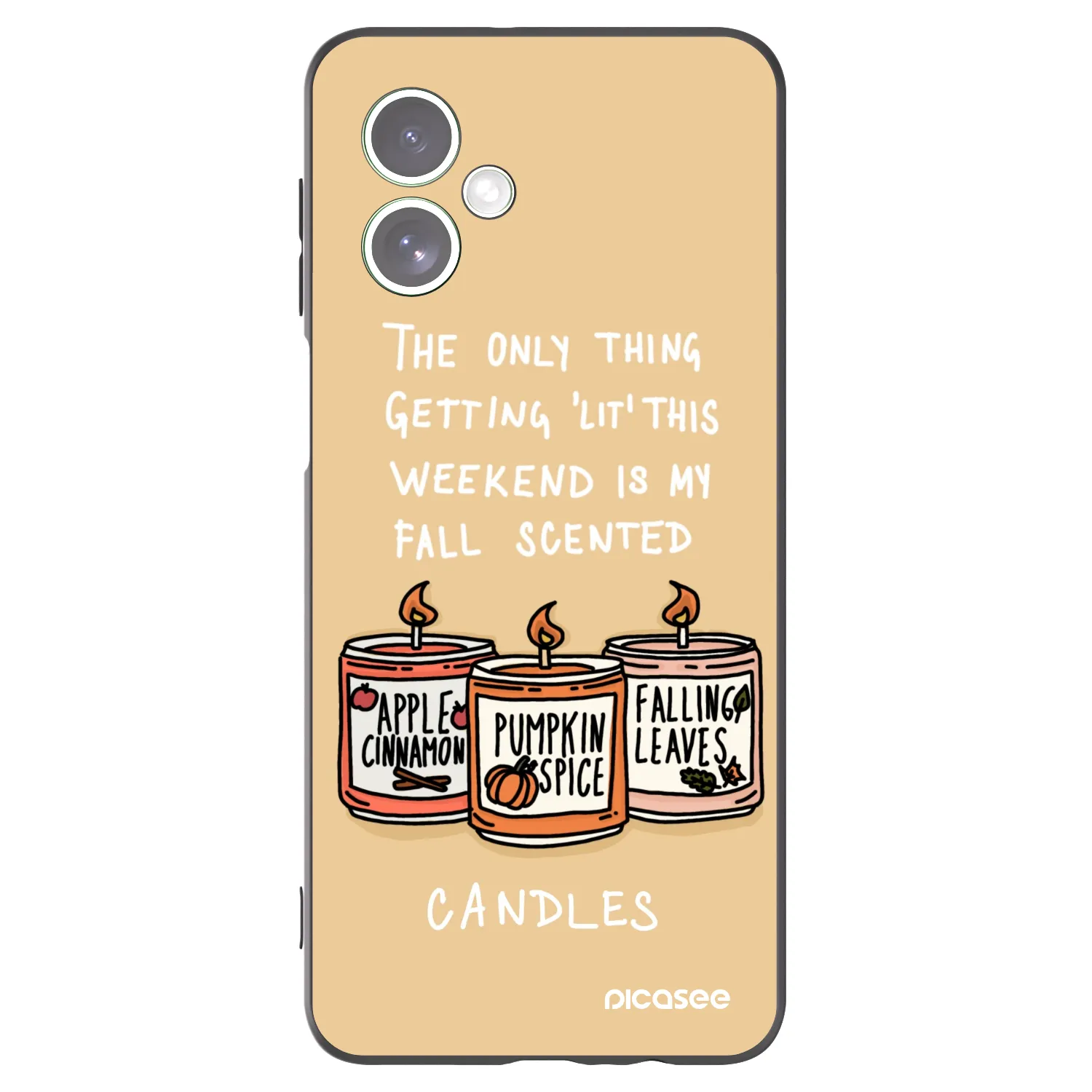 Picasee silikonowe czarne etui na Motorola Moto G54 5G - Candles