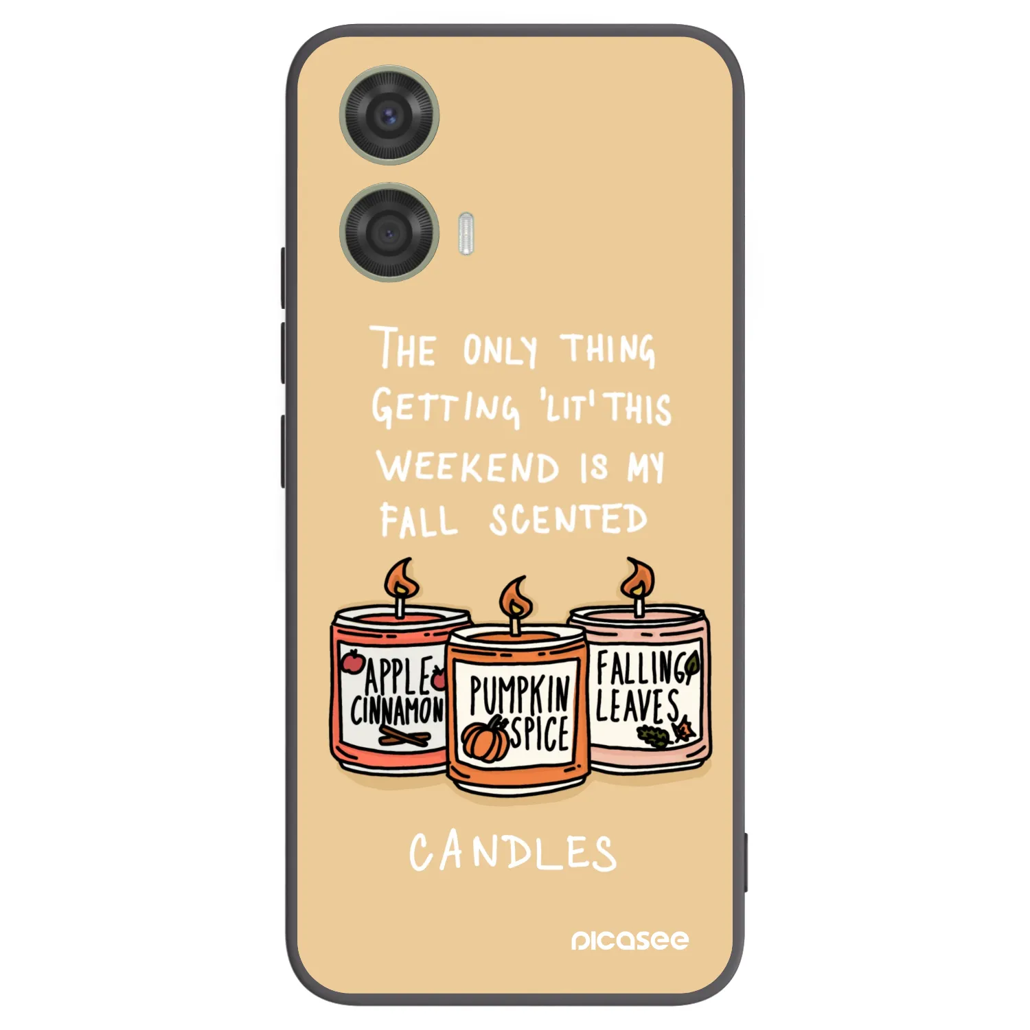 Picasee silikonowe czarne etui na Motorola Moto G24 - Candles