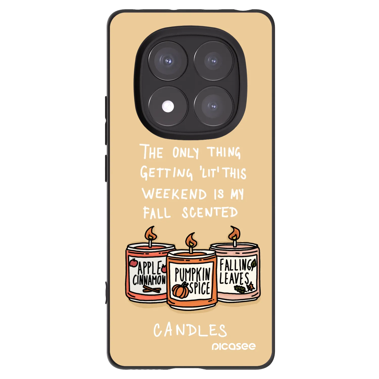 Picasee silikonowe czarne etui na Xiaomi Redmi Note 14 Pro 5G - Candles