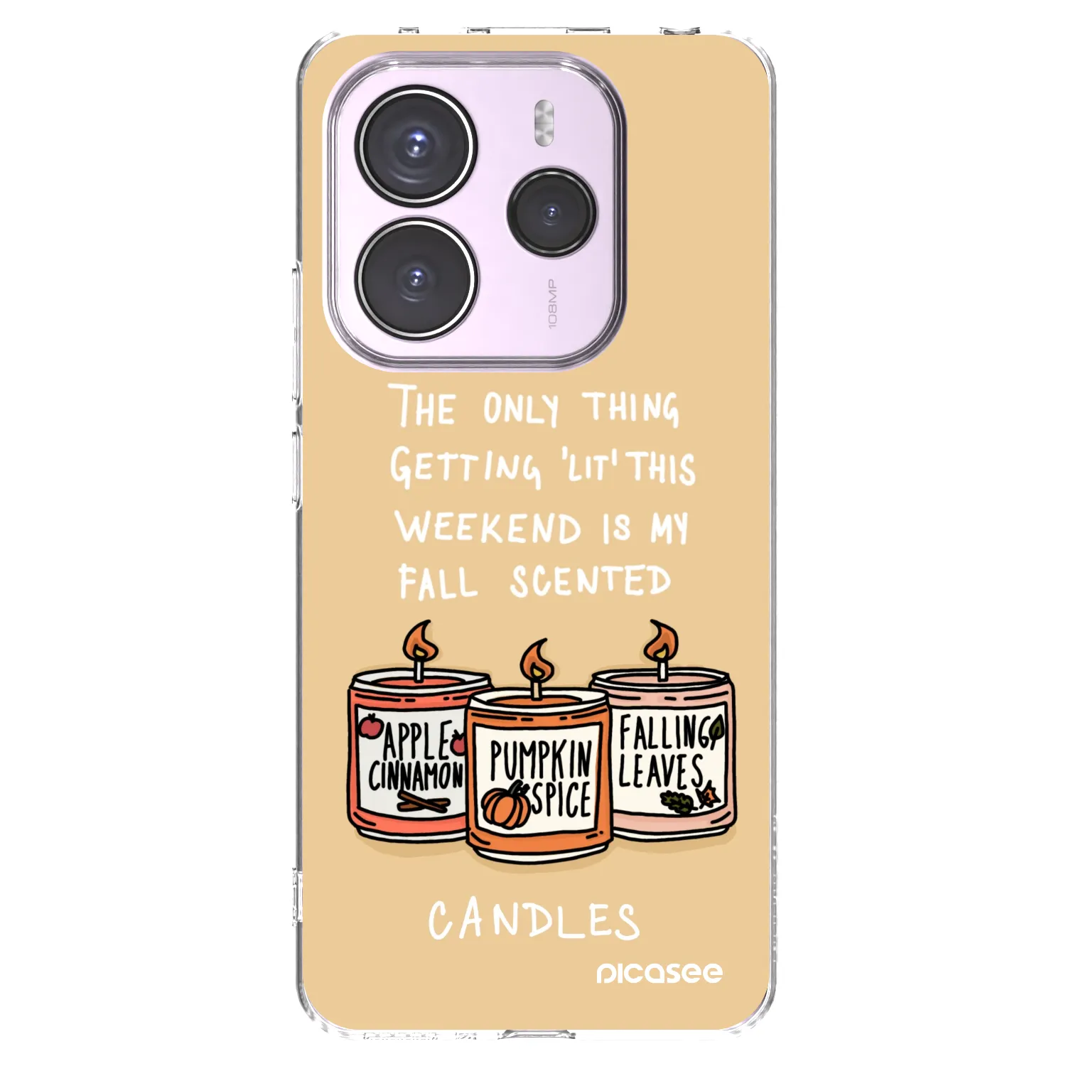 Picasee silikonowe przeźroczyste etui na Xiaomi Redmi Note 14 5G - Candles