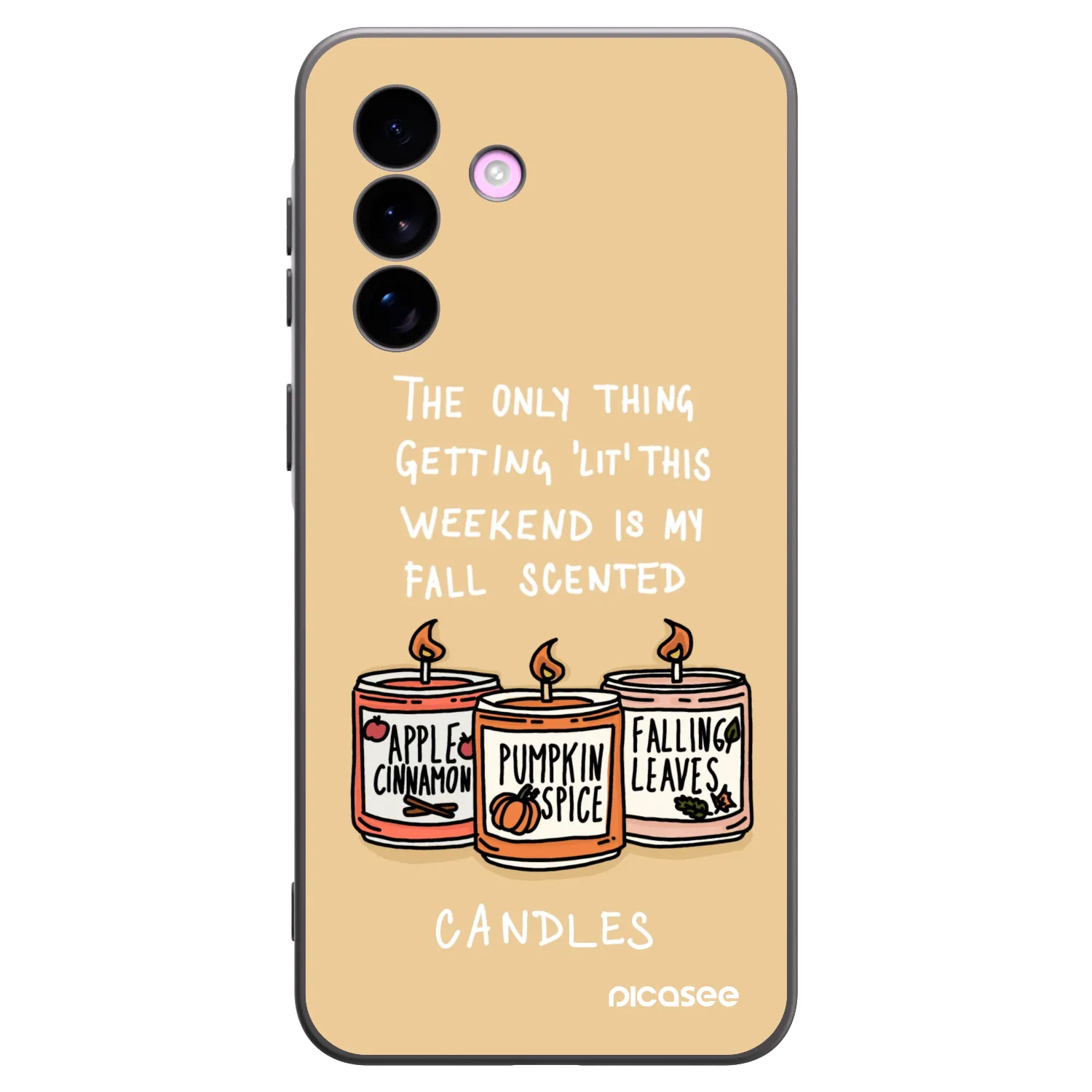Picasee silikonowe czarne etui na Samsung Galaxy A57 5G - Candles