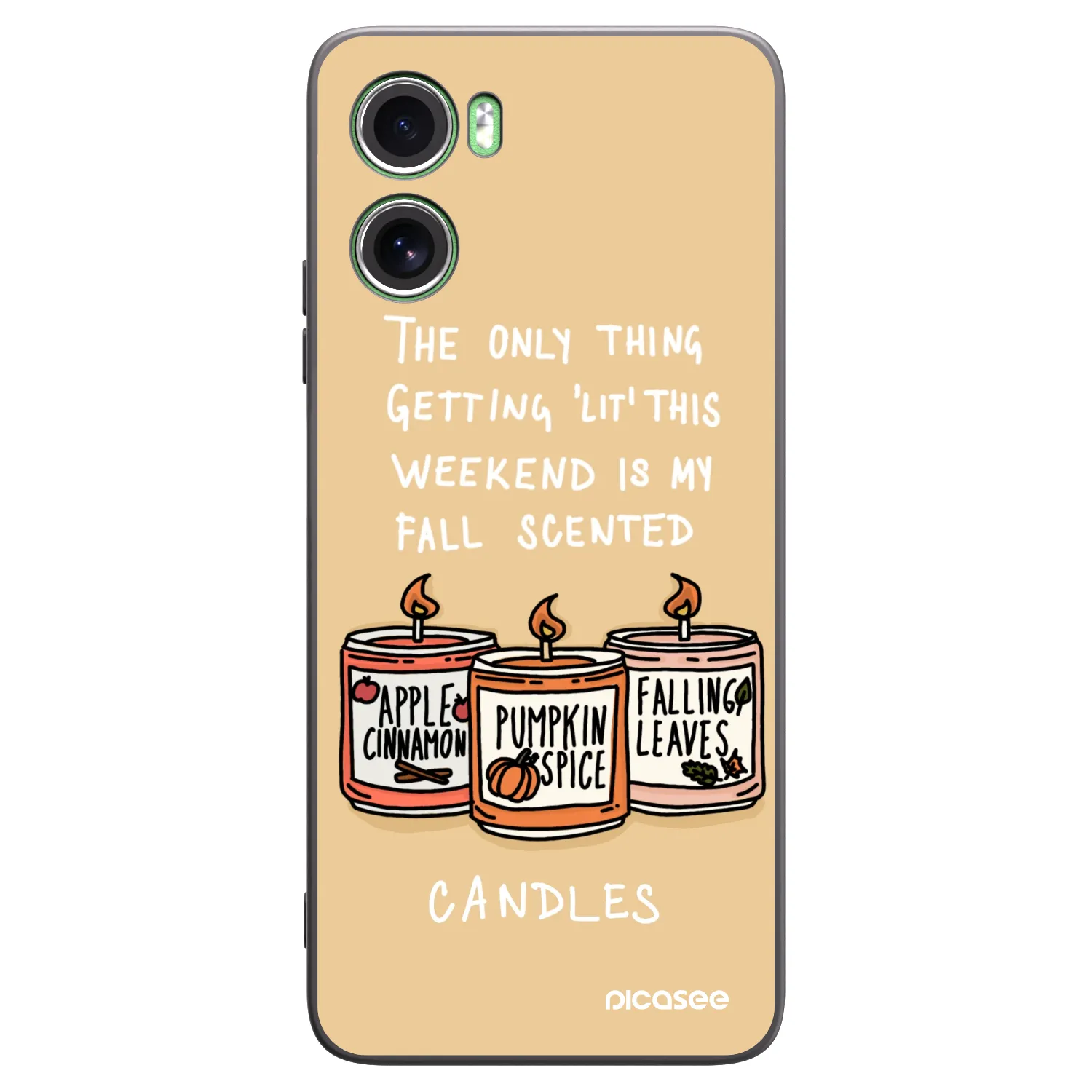 Picasee silikonowe czarne etui na Motorola Moto G06 - Candles