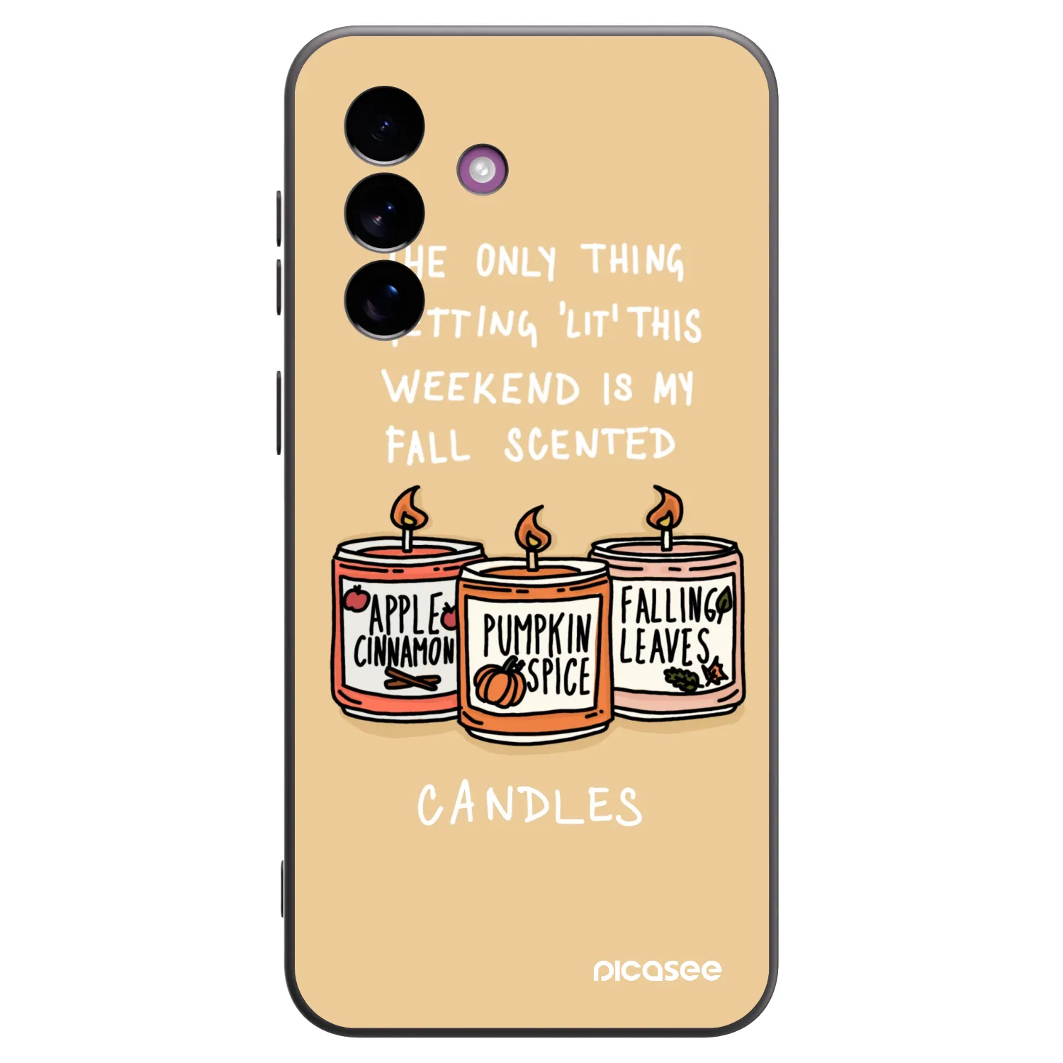 Picasee silikonowe czarne etui na Samsung Galaxy A37 - Candles