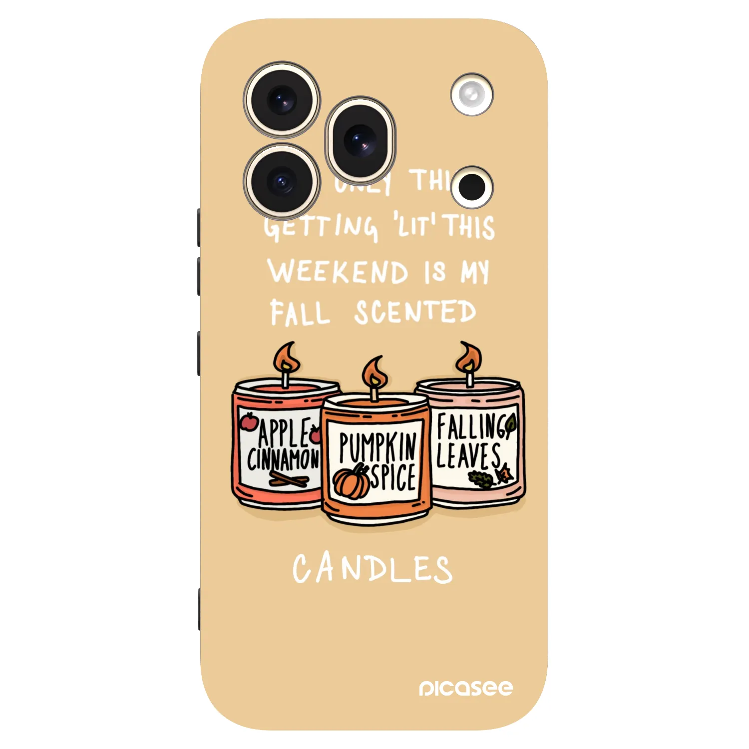 Picasee silikonowe czarne etui na Honor 600 Pro - Candles